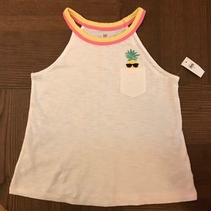 NWT Gap Pocketed Tank with Embroidered Pineapple